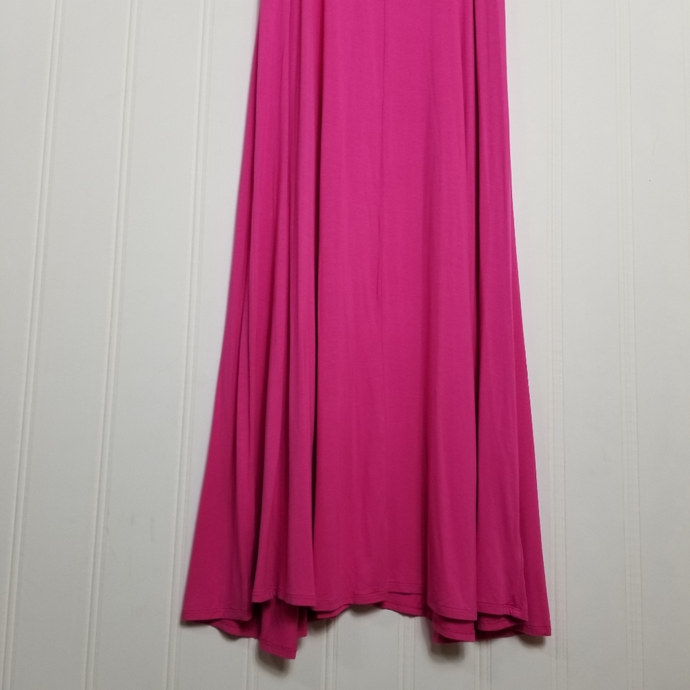 Torrid Maxi Dress Womens Sz 1X  14/16 Pink Super Soft Trapeze Adjustable Straps - Picture 8 of 13